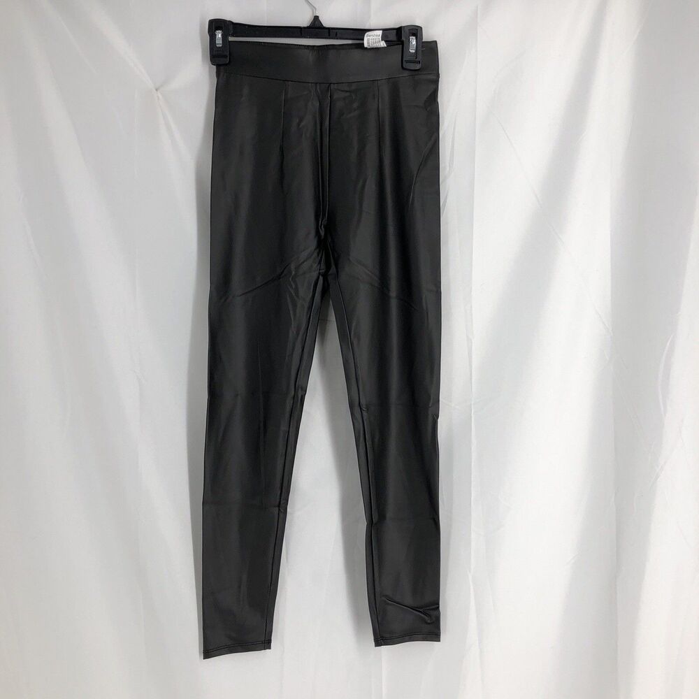 Bershka Faux Leather Fitted Pants Leggings Women's Size Small Ankle